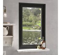 Magnet-Insektenschutz für Fenster, PE & Glasfaser Material, Mit Magnetbefestigung, fliegengitter fenster, insektenschutz fenster, Geeignet für Balkon, Terrasse, Anthrazit, 80 x 140 cm