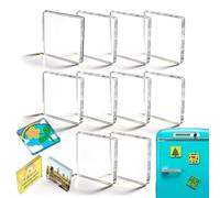 Magnet Making Kit - Acrylic Square | Clear refrigerator design set, 10-piece adhesive for kitchen cabinet, classroom tickets, picture art projects, crafting supplies