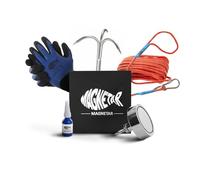 Magnetar Magnete da Pesca - 400 Kg Pesca Magnetica Su un Solo Lato - Magnet Fishing Kit con Amo/Corda/Guanti/Colla - Magneti Neodimio Da Pesca
