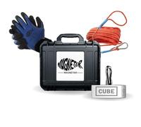 Magnetar - Set di pesca magnetica - Blocco da 1350 kg CUBE magnete di montagna - Pacchetto di pesca magnetica con corda e guanti - 360 magneti da pesca per la pesca magnetica