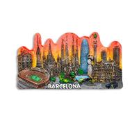 Magnete 3D Barcelona Spagna - Souvenir Decorativo per Frigorifero e Lavagna Magnetica - Icone della Città Catalana - Calamita da Collezione e Idea Regalo - 10x5,5 cm