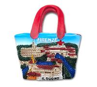 Magnete 3D Firenze - Shopper con Ponte Vecchio, Palazzo Vecchio, Duomo - Calamita Decorativa per Frigorifero e Lavagna Magnetica - Souvenir Città d’Arte 8x7 cm