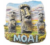 Magnete 3D per frigorifero con statua Moai sull'isola di Pasqua del Cile, souvenir turistico