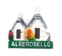 Magnete 3D per Frigorifero Vintage Città di Alberobello Bandiera Italia, Calamita Frigo Trullo, Decorazione per Lavagna Magnetica, Casa e Cucina, Ufficio