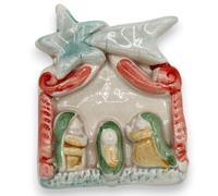 Magnete calamita a tema Natalizio, Albero o Presepe ceramica Caltagirone, 2