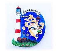 Magnete con mappa del faro dell'isola del Giglio dell'Italia e frigorifero decorato magnete