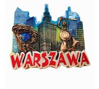 Magnete da frigo 3D Warszawa Polonia Souvenir, decorazione per la casa e la cucina adesivo magnetico Varsavia Polonia frigorifero magnete turistico souvenir regalo