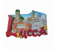 Magnete da frigorifero 3D Lucca Toscana Italia souvenir da viaggio decorazione frigorifero resina dipinta a mano collezione artigianale