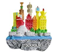 Magnete da frigorifero a Stoccolma, Svezia, souvenir turistico, decorazione creativa 3D