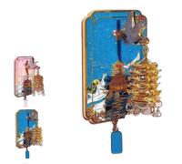 Magnete da Frigorifero con Lanterna Luminosa a Forma di Torre della Gru Gialla, Magnete Decorativo in Metallo 3D for Frigorifero,Regalo panoramico culturale, for Collezionisti di Viaggi(Blue)