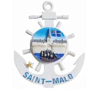 Magnete da frigorifero con Saint Malo Bretagna Francia souvenir da viaggio magnete decorativo dipinto a mano