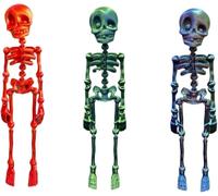 Magnete da frigorifero con scheletro articolato stampato in 3D di Halloween, con giunti mobili, per cucina, ufficio o armadietto, decorazione (rosso, blu, verde, blu)