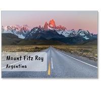Magnete da frigorifero con scritta "Beautiful Alpine Glow/First Light on Mount Fitz Roy Viewed from Road to El Chalten"