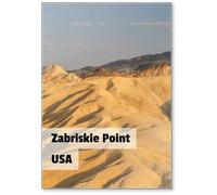 Magnete da frigorifero con scritta "Looking Over The Rock Formations at Zabriskie Point" nella Death Valley, California,