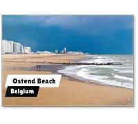 Magnete da frigorifero con scritta "Ostend Beach Before The Storm"