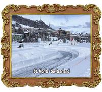 Magnete da frigorifero con souvenir turistico della Svizzera St Moritz