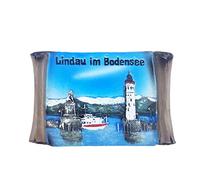 Magnete da frigorifero Lago di Costanza Lindau, souvenir da viaggio, decorazione per la casa, la cucina, il frigorifero, adesivo magnetico, dipinto a mano, collezione artigianale
