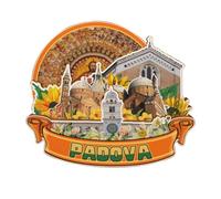 Magnete da frigorifero Padova Italia, in legno, 3D, da collezione, souvenir decorativo fatto a mano, 4783