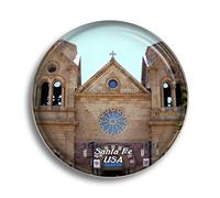 Magnete da frigorifero USA America La Basilica di San Francesco d'Assisi Santa Fe Calamite in vetro per frigorifero Souvenir Carino Cristallo Magnete Decorazione per Lavagna Ufficio Casa Regalo