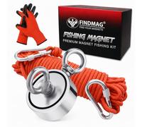 Magnete da Pesca Kit, 660 lb (300 kg) Magnete da Pesca Forte, con Forza Magnetica Bifacciale, per Recupero Oggetti e Salvataggio nel Fiume