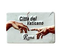 Magnete Decorativo Città del Vaticano Roma, Dettaglio della Creazione di Michelangelo, Souvenir Artistico da Collezione