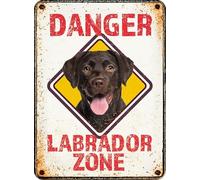 Magnete Decorativo - Danger Labrador Zone - motivo Labrador - 5,5 x 7,5 cm - Flamingo