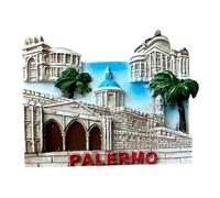 Magnete Decorativo Palermo, Souvenir Siciliano con Monumenti Storici, Calamita da Collezione
