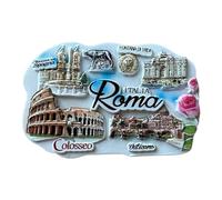Magnete Decorativo Roma, Souvenir Italiano con Colosseo e Monumenti Storici, Fontana di Trevi, Vaticano
