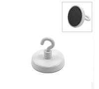 Magnete Di Serraggio Verniciato Bianco Della Ferrite Con Gancio M4 Per Appendere, Tenere O Visualizzare Oggetti - Dia 32mm - 7,3kg Pull