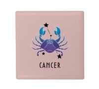 Magnete Frigo Ceramica Quadrata - Cancro Segno Astrologia Previsione Stellare Celeste Sideral Stella - Formato 5 x 5 cm Magnet Decorativo Souvenir per Frigorifero e Lavagna Magnetica stampata in