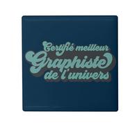 Magnete Frigo Ceramica Quadrata - Certificato Miglior Grafico dell'Universo Design Grafico - Formato 5 x 5 cm Magnet Decorativo Souvenir per Frigorifero e Lavagna Magnetica stampata in Francia
