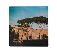 Magnete Frigo Ceramica Quadrata - Forum di Traiano Via Dei Fori Imperiali Roma Italia - Formato 5 x 5 cm Magnet Decorativo Souvenir per Frigorifero e Lavagna Magnetica stampata in Francia