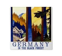 Magnete Frigo Ceramica Quadrata - Germania Germany Poster Vintage Tourisme Art Deco 30's - Formato 5 x 5 cm Magnet Decorativo Souvenir per Frigorifero e Lavagna Magnetica stampata in Francia