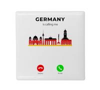 Magnete Frigo Ceramica Quadrata - Germany is Calling Me Architecture Berlin - Formato 5 x 5 cm Magnet Decorativo Souvenir per Frigorifero e Lavagna Magnetica stampata in Francia