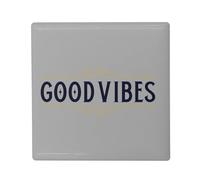 Magnete Frigo Ceramica Quadrata - Good Vibes Buon umore Cool Art Deco - Formato 5 x 5 cm Magnet Decorativo Souvenir per Frigorifero e Lavagna Magnetica stampata in Francia