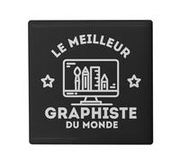 Magnete Frigo Ceramica Quadrata - Il miglior grafico del mondo mestiere Art Design - Formato 5 x 5 cm Magnet decorativo Souvenir per frigorifero e lavagna magnetica stampata in Francia