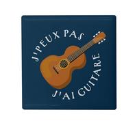 Magnete Frigo Ceramica Quadrata - J'Peux Pas J'Ai Chitarra Rock Classica Acustica - Formato 5 x 5 cm Magnet Decorativo Souvenir per Frigorifero e Lavagna Magnetica stampata in Francia