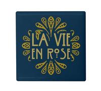 Magnete Frigo Ceramica Quadrata - La Vie in Rosa Vintage Lusso Retro Chic Francese - Formato 5 x 5 cm Magnet Decorativo Souvenir per Frigorifero e Lavagna Magnetica stampata in Francia