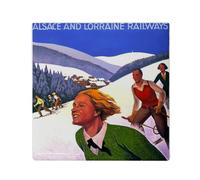Magnete Frigo Ceramica Quadrata - Le Howald Ski Alsazia Poster Vintage Viaggi Art Deco 30's - Formato 5 x 5 cm Magnet Decorativo Souvenir per Frigorifero e Lavagna Magnetica stampata in Francia