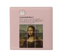 Magnete Frigo Ceramica Quadrata - Leonard De Vinci La Joconde Networks Pittura Pittore - Formato 5 x 5 cm Magnet Decorativo Souvenir per Frigorifero e Lavagna Magnetica stampata in Francia