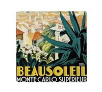 Magnete Frigo Ceramica Quadrata - Monte Carlo Monaco Poster Vintage Tourisme Art Deco 30's - Formato 5 x 5 cm Magnet Decorative Souvenir per Frigorifero e Lavagna Magnetica stampata in Francia