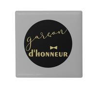 Magnete Frigo Ceramica Quadrata - Ragazzo d'onore Chic Matrimonio Sposo Gentleman Art Déco - Formato 5 x 5 cm - Magnet decorativo Souvenir per Frigorifero e Lavagna Magnetica stampata in Francia