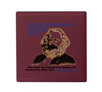 Magnete Frigo in ceramica quadrata - Borghese Karl Marx Meme Collage Vintage Illustrazione Art Umorismo Parodia - Formato 5 x 5 cm - Magnete decorativo souvenir per frigorifero e lavagna magnetica