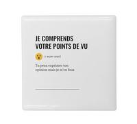 Magnete Frigo in ceramica quadrata - Capisco il vostro punto di vista gergo, lavoro, ufficio, ufficio, ufficio, collegue umorismo, formato 5 x 5 cm, magnete decorativo ricordo per frigorifero e tavolo