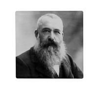Magnete Frigo in ceramica quadrata - Claude Monet Pittore Ritratto in bianco e nero vintage - Formato 5 x 5 cm - Magnet decorativo Souvenir per frigorifero e lavagna magnetica stampata in Francia