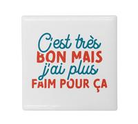 Magnete Frigo in ceramica quadrata - è molto buono ma ho più fame per questo umorismo, scherzo, formato 5 x 5 cm, magnete decorativo per souvenir per frigorifero e lavagna magnetica stampata in