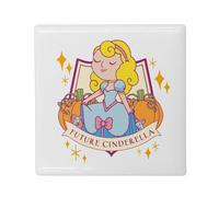 Magnete Frigo in ceramica quadrata - Future Cinderella Princess Fairy Tale - Formato 5 x 5 cm - Magnet decorativo Souvenir per frigorifero e lavagna magnetica stampata in Francia