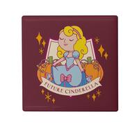 Magnete Frigo in ceramica quadrata - Future Cinderella Princess Fairy Tale - Formato 5 x 5 cm - Magnet decorativo Souvenir per frigorifero e lavagna magnetica stampata in Francia
