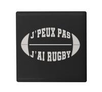 Magnete Frigo in ceramica quadrata - J'Peux Pas J'Ai Rugby - Formato 5 x 5 cm - Magnet decorativo Souvenir per frigorifero e lavagna magnetica stampata in Francia