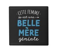Magnete Frigo in ceramica quadrata - Questa donna è una bella madre geniale bella mamma - Formato 5 x 5 cm magnete decorativo souvenir per frigorifero e lavagna magnetica stampata in Francia